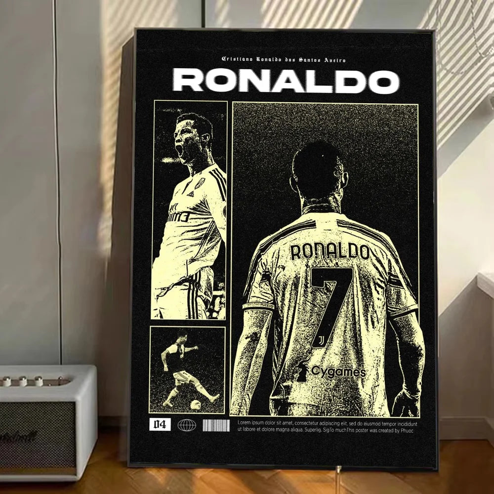 Portugal Football Star CR7 Poster Stickers Art Wall