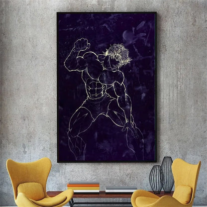 Vintage Anime Baki Hanma Poster – Self-Adhesive Sticker