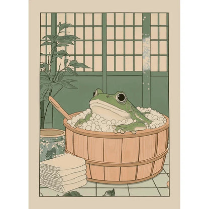 Animals Art Poster in Bathtub Bathroom Decoration