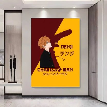 Chainsaw Man Poster Vintage Anime Wall Art v2