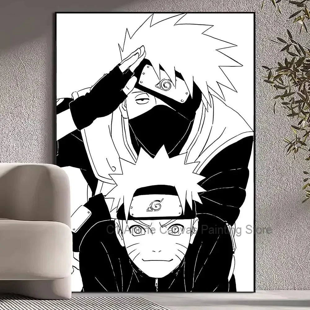 Black and White Naruto Canvas Posters