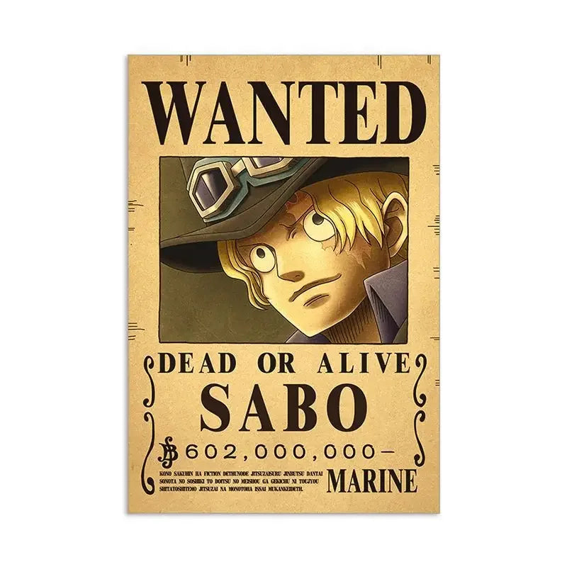 One Piece Anime Bounty Wanted Posters Room Decor