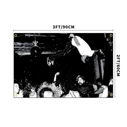 Playboi Carti Concert Dive Tapestry Black and White