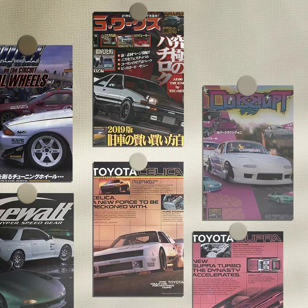 Japanese Racing Car Collage 10PCS