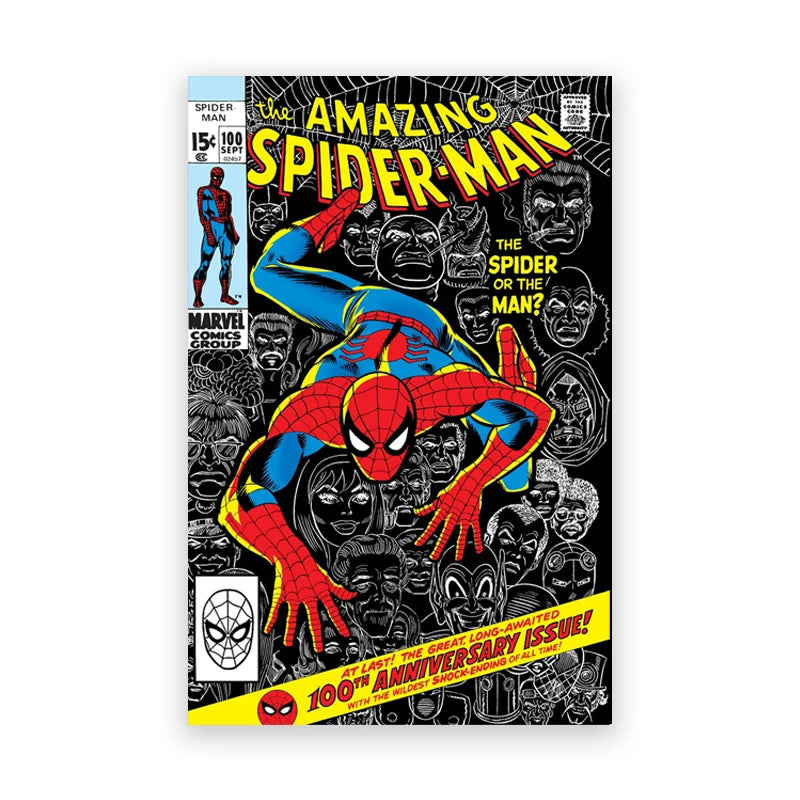 Vintage 100th 200th 300th Edition Spider-Man Comic Cover Posters
