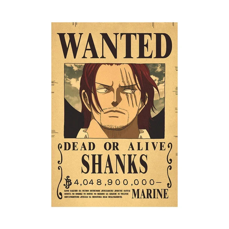 One Piece Anime Bounty Wanted Posters Room Decor