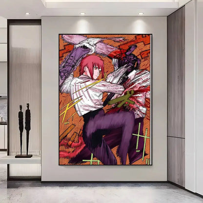 Chainsaw Man Poster Vintage Anime Wall Art v2