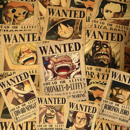 One Piece Wanted Posters 56 Piece Set - Anime Decor