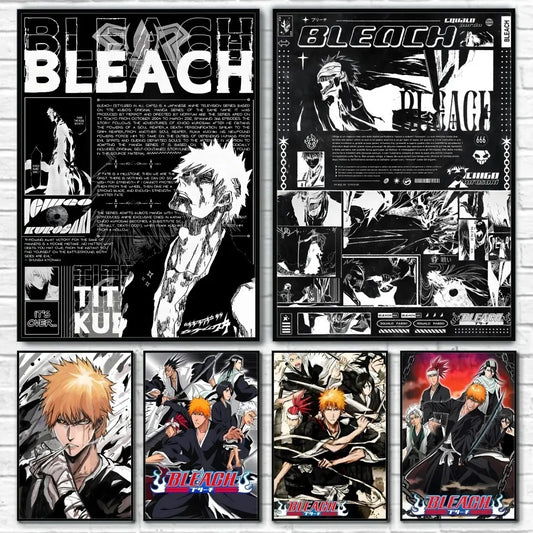 Black and White Bleach Anime Poster