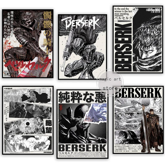 Anime Berserk Poster Japanese Manga Wall Art V2