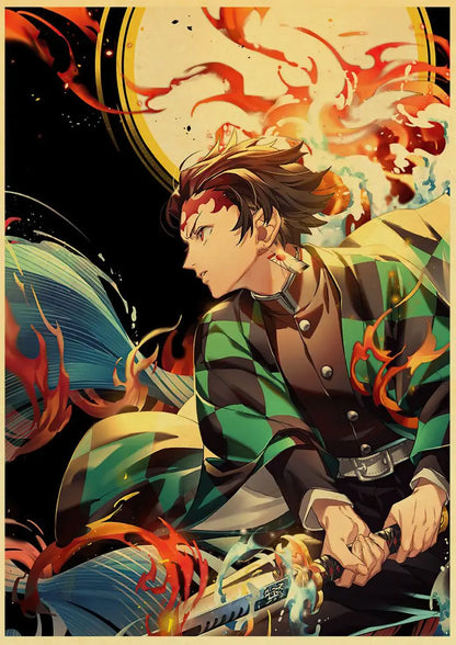 Demon Slayer Retro Posters