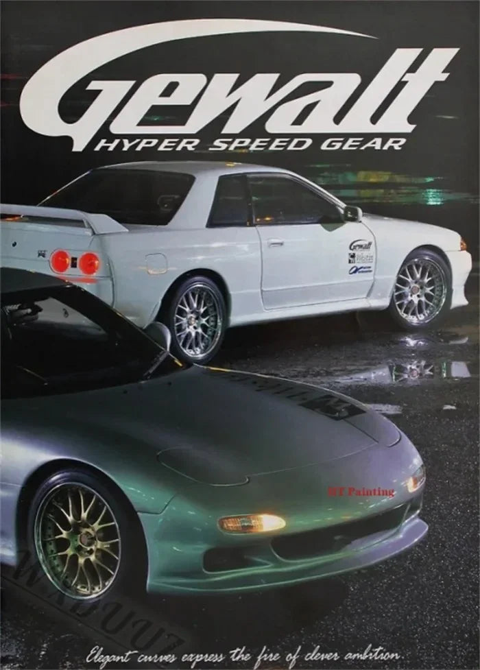 Retro Japanese Cars GTR JDM Racing Magazine Cover Posters
