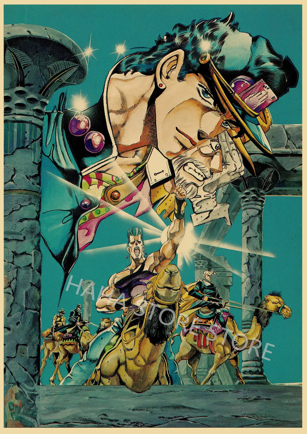 JoJos Bizarre Adventure Retro Anime Poster