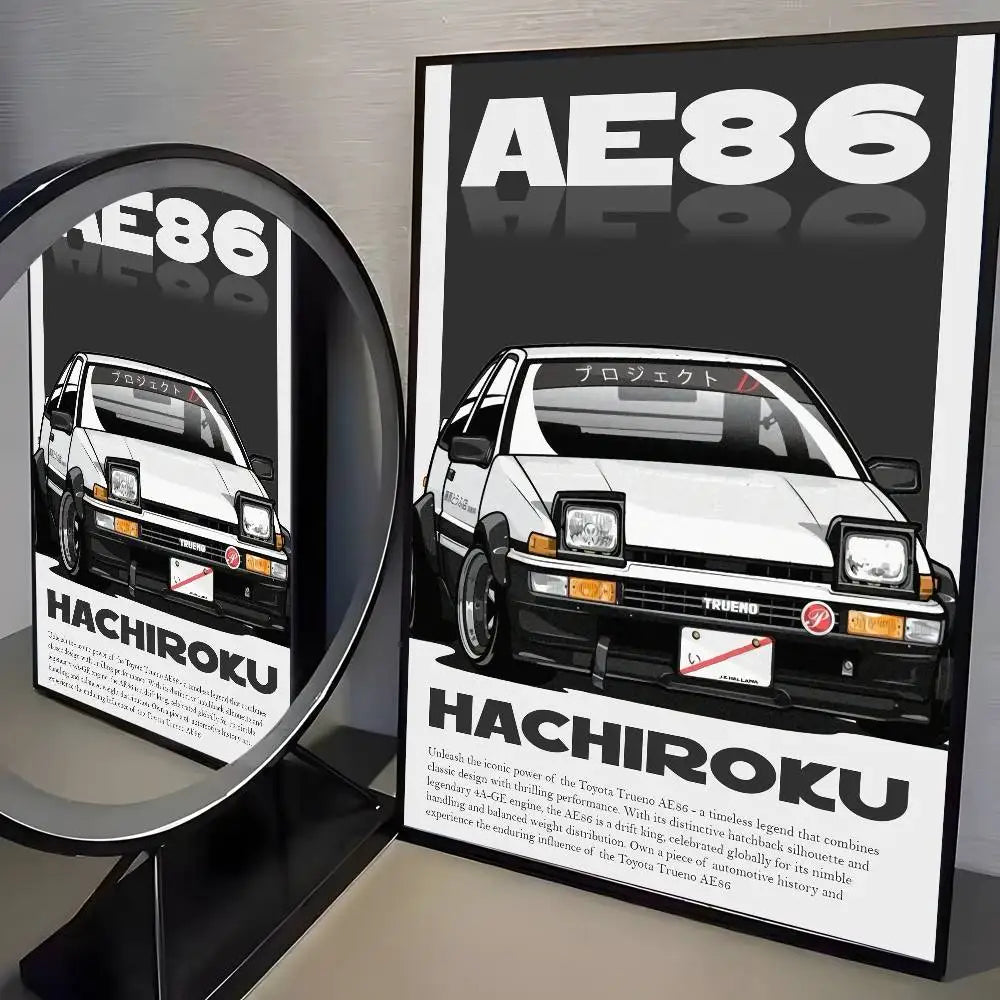 80s Initial D AE86 Posters