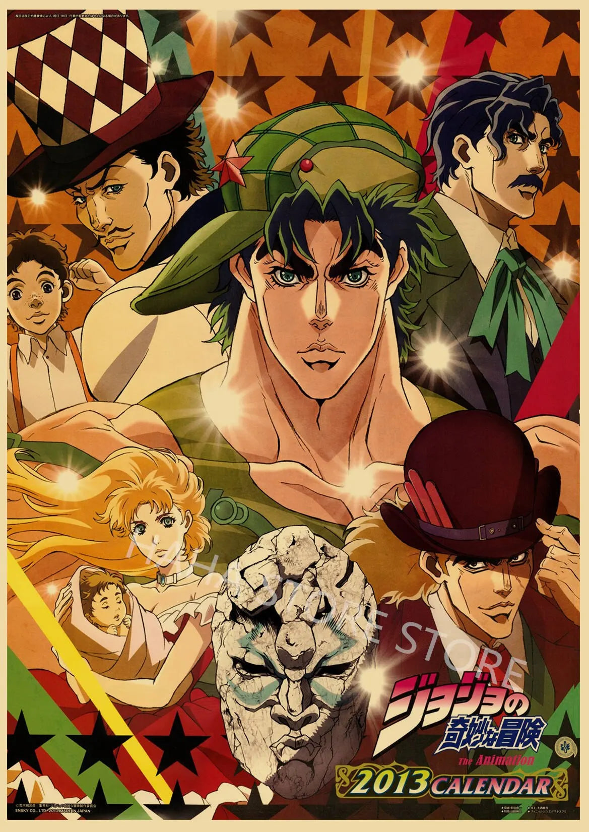 JoJos Bizarre Adventure Retro Anime Poster