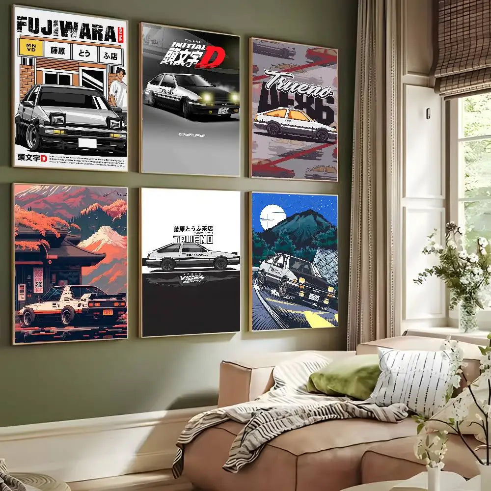 80s Initial D AE86 Posters