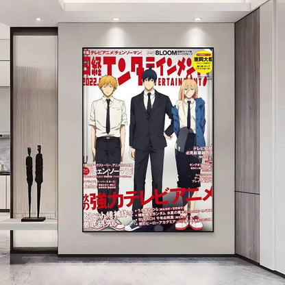 Chainsaw Man Poster Vintage Anime Wall Art v2