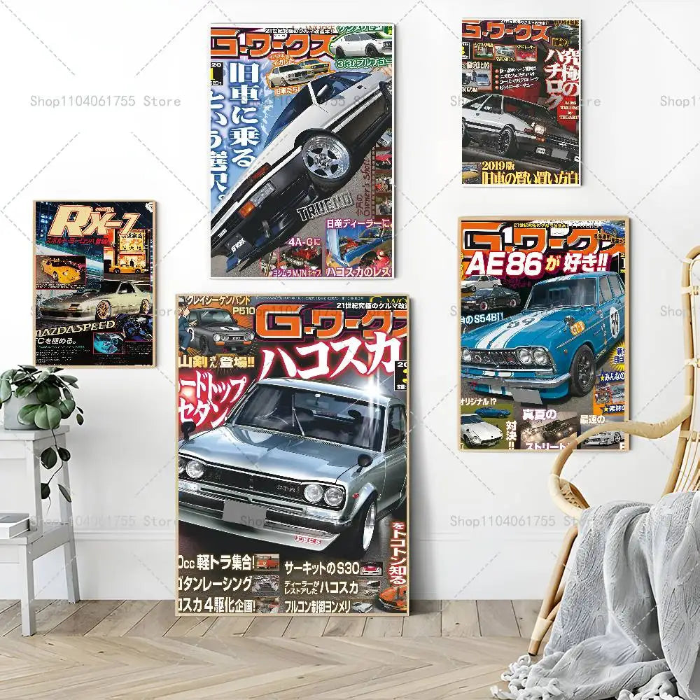 Vintage Japanese Racing Car Posters