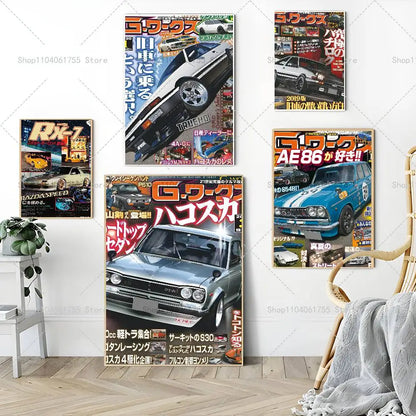 Vintage Japanese Racing Car Posters