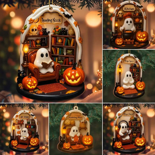 Halloween Acrylic Ghost Ornaments