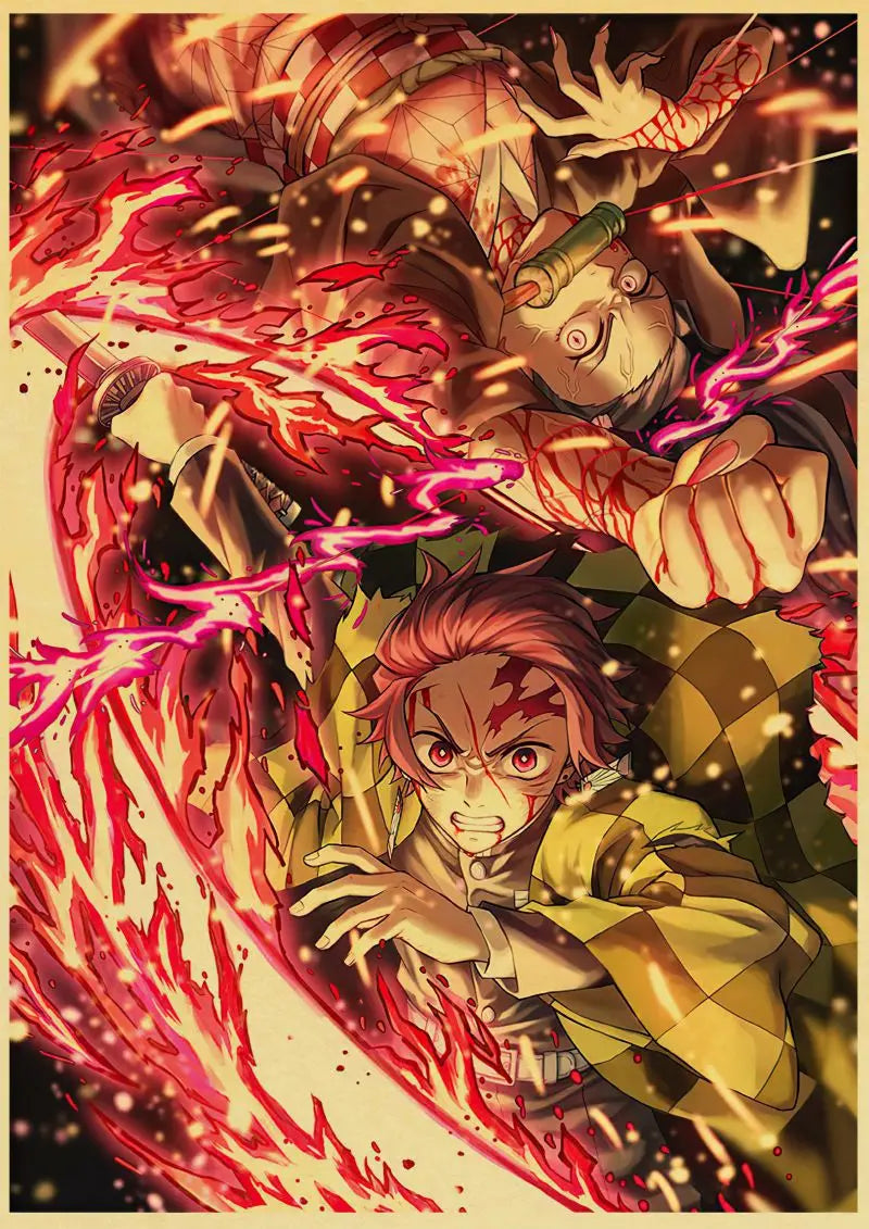 Demon Slayer Retro Posters