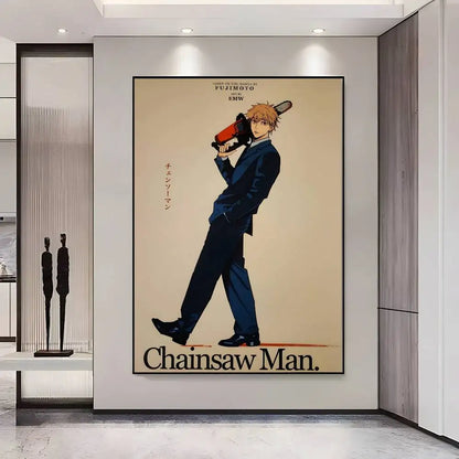 Chainsaw Man Poster Vintage Anime Wall Art v2