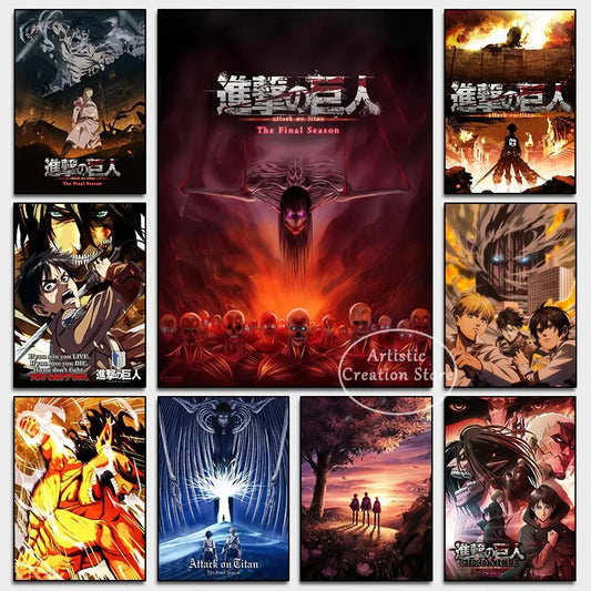 Attack on Titan Canvas Poster – anime wall art by Threadline