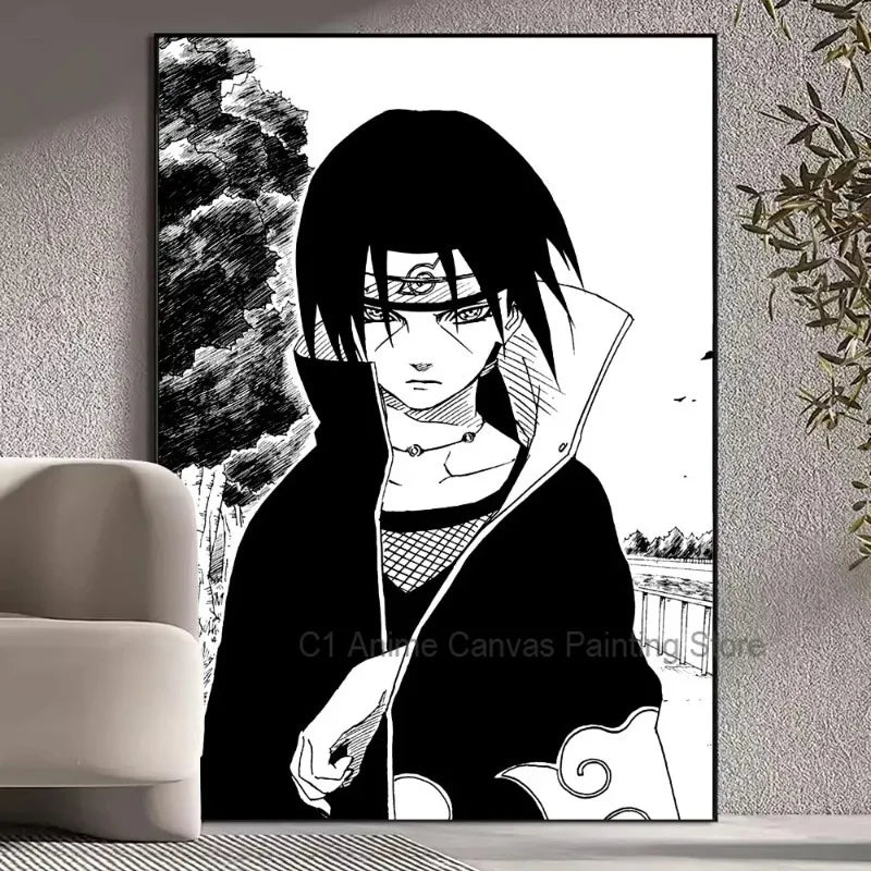 Black and White Naruto Canvas Posters