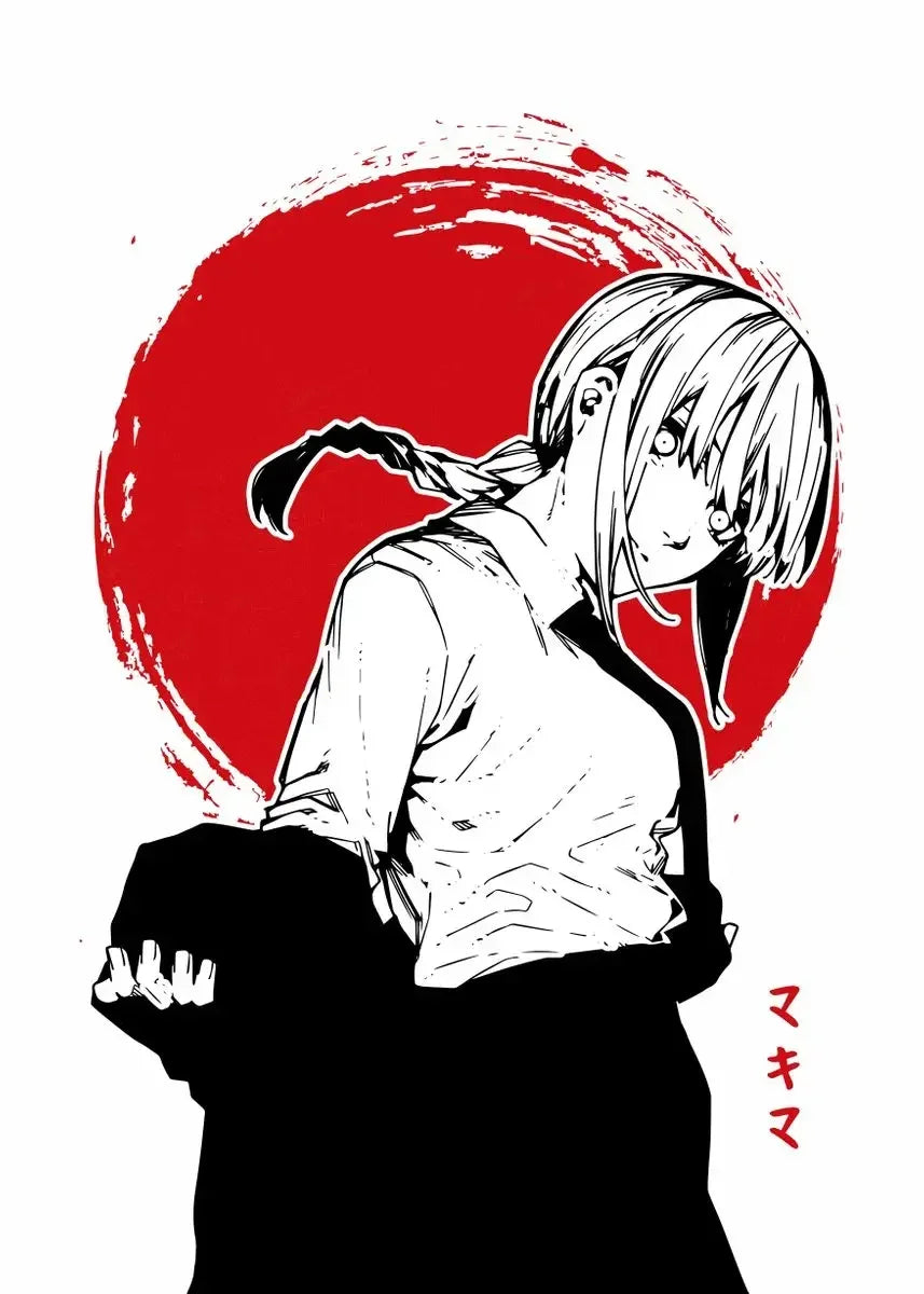 Makima Chainsaw Man Retro Canvas Poster