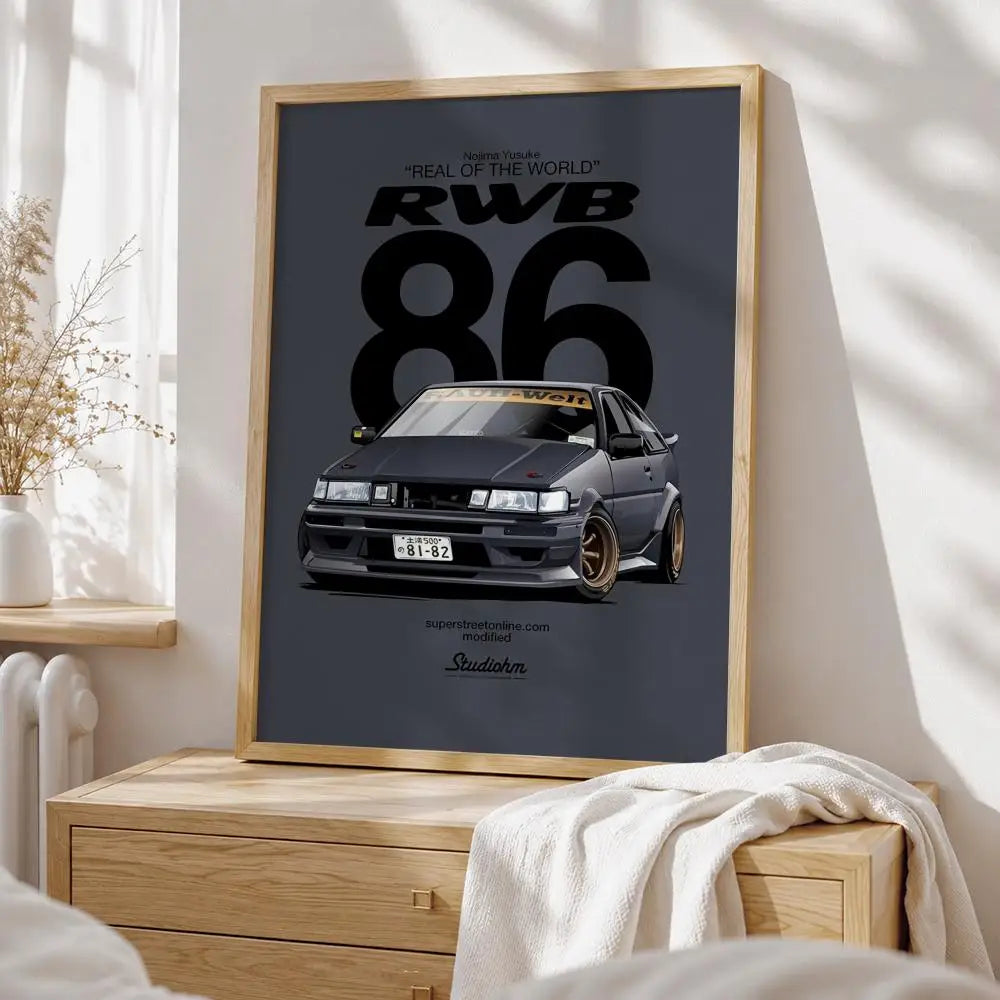 Retro AE86 Racing Posters