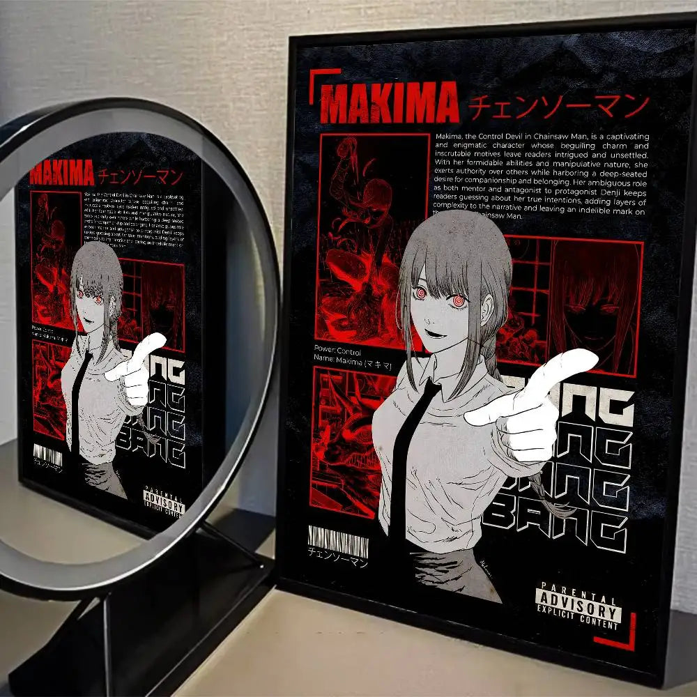 Chainsaw Man Poster Vintage Anime Wall Art v3