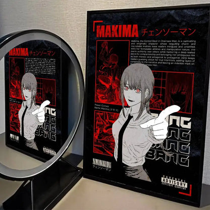 Chainsaw Man Poster Vintage Anime Wall Art v3