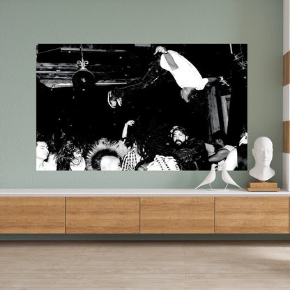 Playboi Carti Concert Dive Tapestry Black and White
