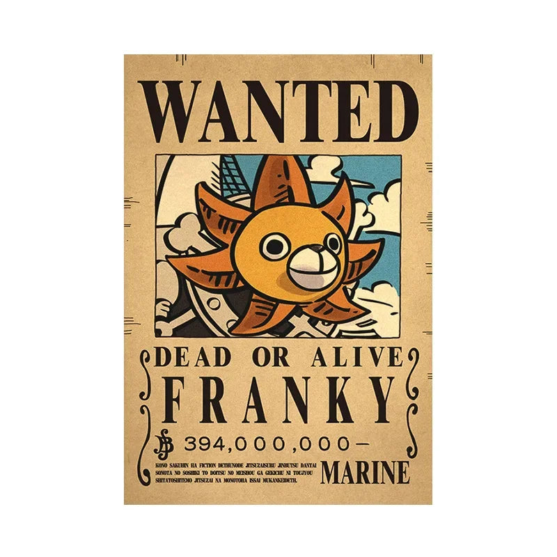 One Piece Anime Bounty Wanted Posters Room Decor