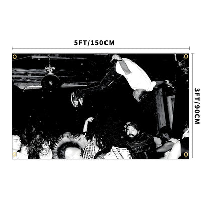 Playboi Carti Concert Dive Tapestry Black and White