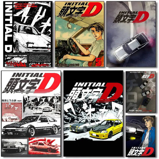Initial D AE86 Canvas Poster – jdm car wall art by Threadline