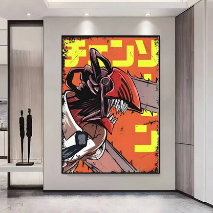 Chainsaw Man Poster Vintage Anime Wall Art v2