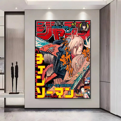 Chainsaw Man Poster Vintage Anime Wall Art v2