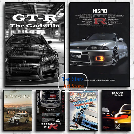 Japanese Cars JDM Racing Magazine Cover Poster V7