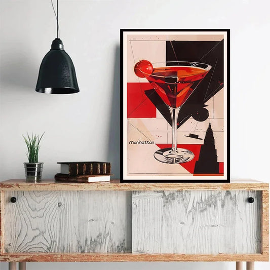 Vintage Cocktail Poster Retro Wall Art