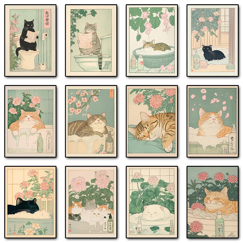 Japanese Cat Aesthetic Home Decor