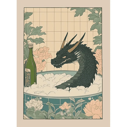 Animals Art Poster in Bathtub Bathroom Decoration