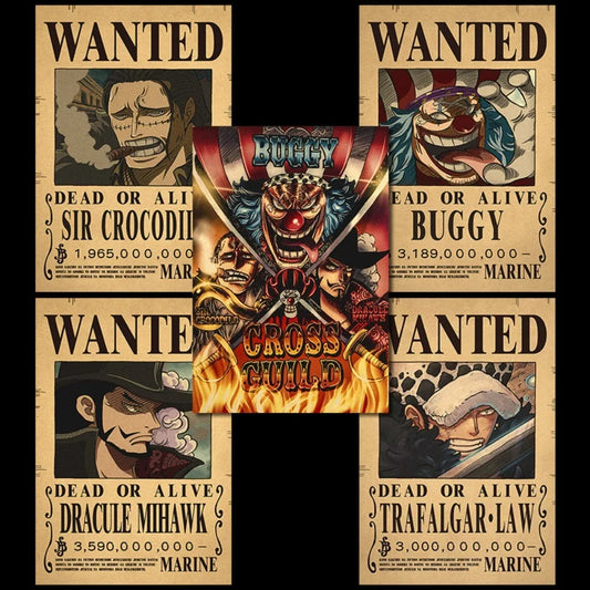 One Piece Anime Bounty Wanted Posters Room Decor
