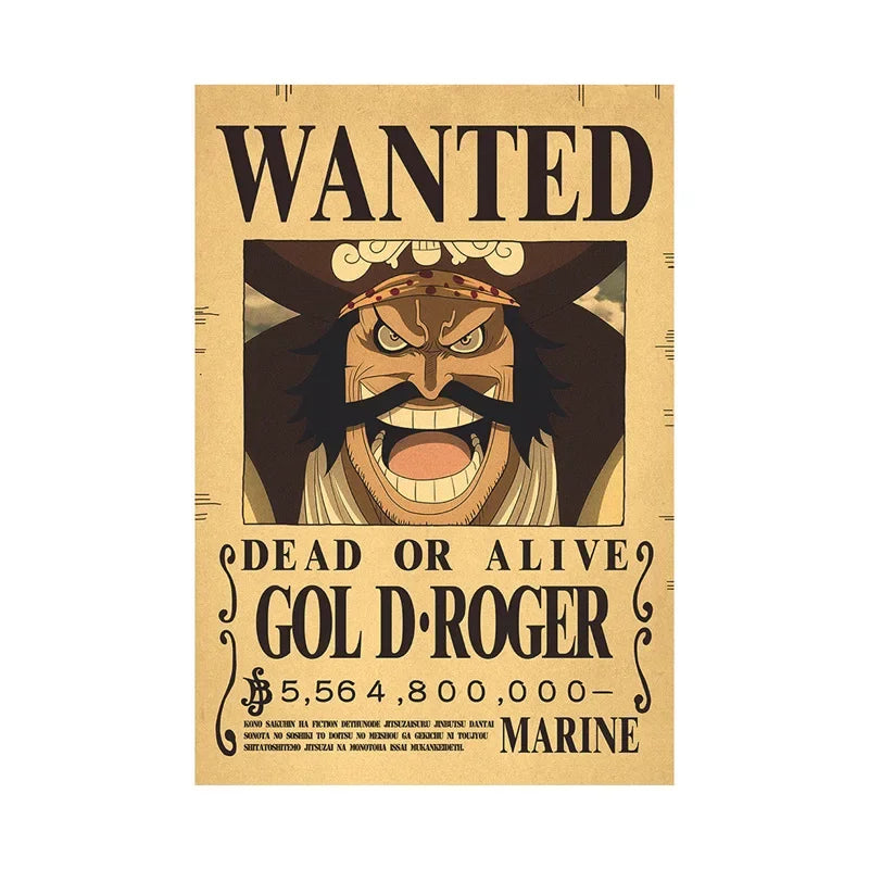 One Piece Anime Bounty Wanted Posters Room Decor