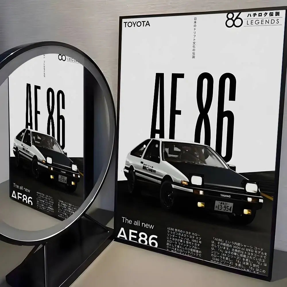 Initial D AE86 Canvas Posters