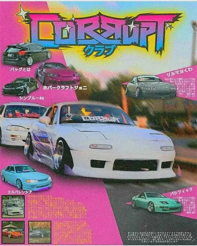 Japanese Cars JDM Racing Magazine Cover Poster V3