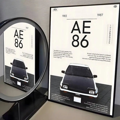 80s Initial D AE86 Posters