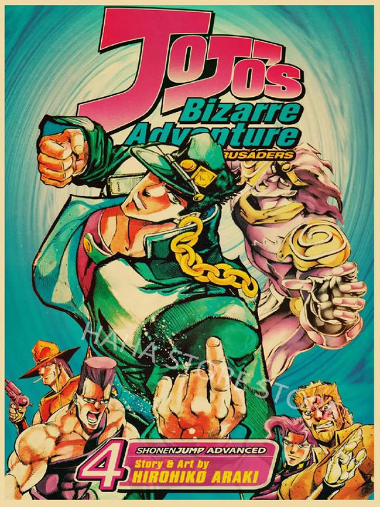 JoJos Bizarre Adventure Retro Anime Poster
