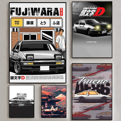 80s Initial D AE86 Posters