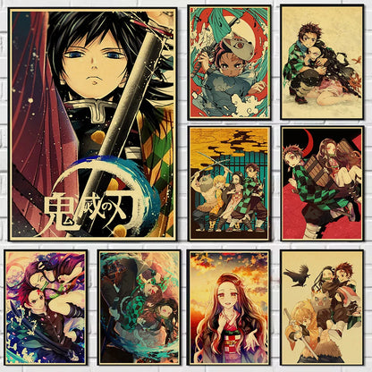 Demon Slayer Retro Posters
